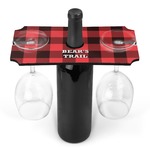 Lumberjack Plaid Wine Bottle & Glass Holder (Personalized)