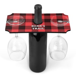 Lumberjack Plaid Wine Bottle & Glass Holder (Personalized)