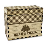 Lumberjack Plaid Wood Recipe Box - Laser Engraved (Personalized)