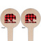 Lumberjack Plaid Wooden 4" Food Pick - Round - Double Sided - Front & Back