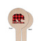 Lumberjack Plaid Wooden 4" Food Pick - Round - Single Sided - Front & Back