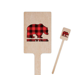 Lumberjack Plaid 6.25" Rectangle Wooden Stir Sticks - Single Sided (Personalized)