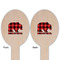 Lumberjack Plaid Wooden Food Pick - Oval - Double Sided - Front & Back