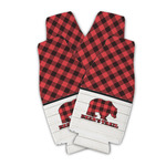 Lumberjack Plaid Zipper Bottle Cooler - Set of 4 (Personalized)