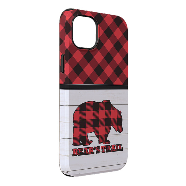 Custom Lumberjack Plaid iPhone Case - Rubber Lined - iPhone 14 Plus (Personalized)