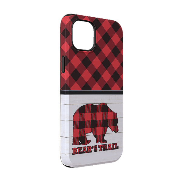 Custom Lumberjack Plaid iPhone Case - Rubber Lined - iPhone 14 Pro (Personalized)