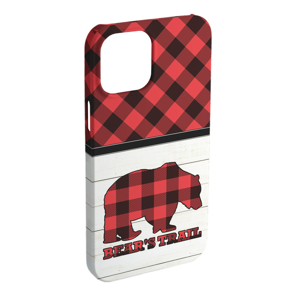 Custom Lumberjack Plaid iPhone Case - Plastic - iPhone 15 Plus (Personalized)