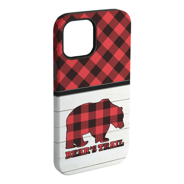 Custom Lumberjack Plaid iPhone Case - Rubber Lined - iPhone 15 Plus (Personalized)