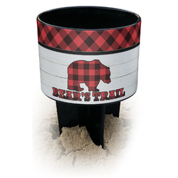 Lumberjack Plaid Black Beach Spiker Drink Holder (Personalized)