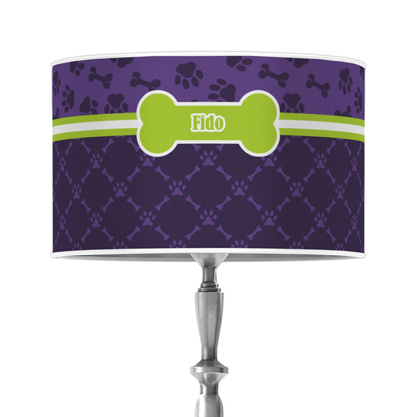 Custom Pawprints & Bones 12" Drum Lamp Shade - Poly-film (Personalized)