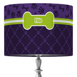 Pawprints & Bones 16" Drum Lamp Shade - Fabric (Personalized)