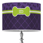 Pawprints & Bones 16" Drum Lamp Shade - Poly-film (Personalized)