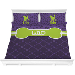 Pawprints & Bones Comforter Set - King (Personalized)