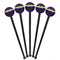 Pawprints & Bones Black Plastic 7" Stir Stick - Round - Fan View