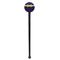 Pawprints & Bones Black Plastic 7" Stir Stick - Round - Single Stick