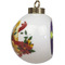 Pawprints & Bones Ceramic Christmas Ornament - Poinsettias (Side View)