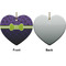 Pawprints & Bones Ceramic Flat Ornament - Heart Front & Back (APPROVAL)