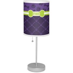 Pawprints & Bones 7" Drum Lamp with Shade Linen (Personalized)