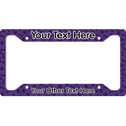 Pawprints & Bones License Plate Frame - Style A (Personalized)