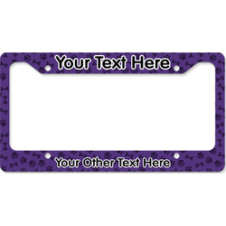 Pawprints & Bones License Plate Frame - Style B (Personalized)