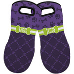 Pawprints & Bones Neoprene Oven Mitts - Set of 2 w/ Name or Text