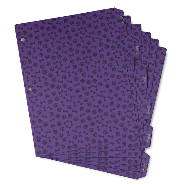 Custom Pawprints & Bones Binder Tab Divider - Set of 6 (Personalized)