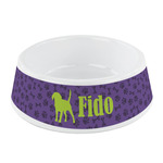 Pawprints & Bones Plastic Dog Bowl - Small (Personalized)