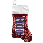 Pawprints & Bones Reversible Sequin Stocking - Red (Personalized)