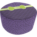 Pawprints & Bones Round Pouf Ottoman (Personalized)