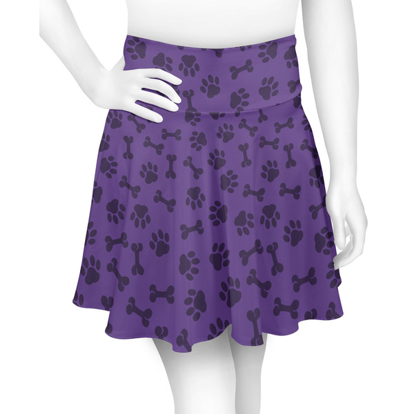 Custom Pawprints & Bones Skater Skirt - Medium