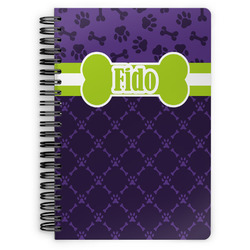 Pawprints & Bones Spiral Notebook - 7x10 w/ Name or Text