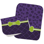 Pawprints & Bones Burp Cloths - Fleece - Set of 2 w/ Name or Text