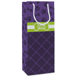 Pawprints & Bones Wine Gift Bags - Matte (Personalized)