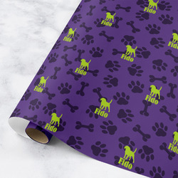 Pawprints & Bones Wrapping Paper Roll - Medium (Personalized)