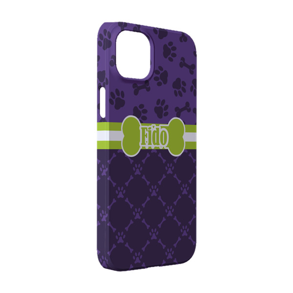 Custom Pawprints & Bones iPhone Case - Plastic - iPhone 14 (Personalized)