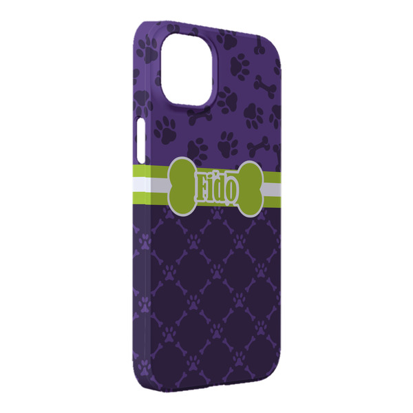 Custom Pawprints & Bones iPhone Case - Plastic - iPhone 14 Plus (Personalized)