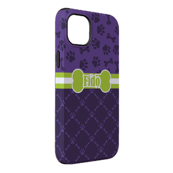 Custom Pawprints & Bones iPhone Case - Rubber Lined - iPhone 14 Plus (Personalized)