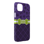 Pawprints & Bones iPhone Case - Plastic - iPhone 14 Pro Max (Personalized)