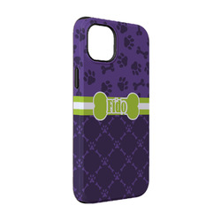 Pawprints & Bones iPhone Case - Rubber Lined - iPhone 14 (Personalized)