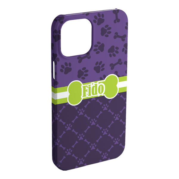 Custom Pawprints & Bones iPhone Case - Plastic - iPhone 15 Pro Max (Personalized)