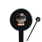 Pet Photo Black Plastic 7" Stir Stick - Round - Closeup