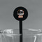 Pet Photo Black Plastic 7" Stir Stick - Round - Main