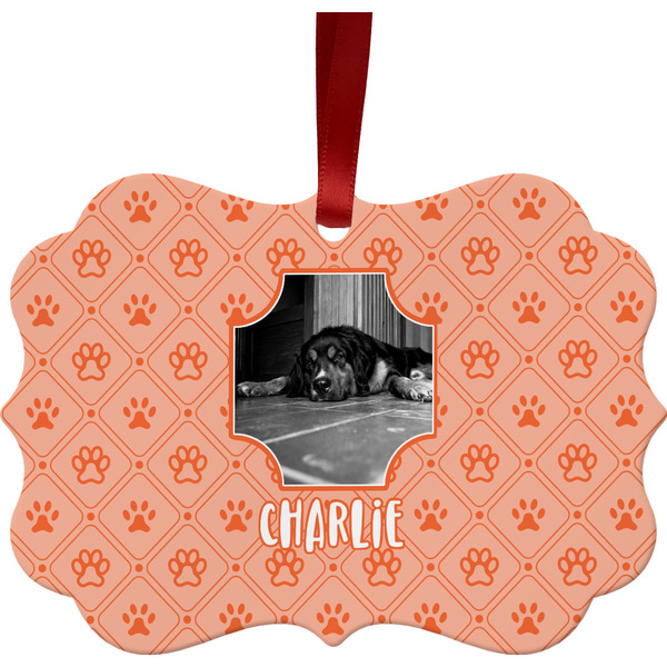 Custom Pet Photo Metal Frame Ornament - Double Sided