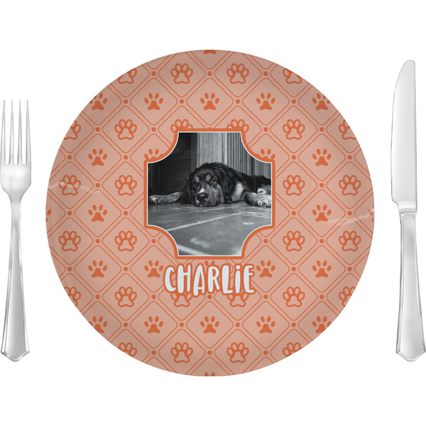 Custom Pet Photo 10" Glass Lunch / Dinner Plates - Single or Set (Personalized)