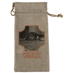 Pet Photo Large Burlap Gift Bag - Front