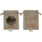 Pet Photo Medium Burlap Gift Bag - Front & Back