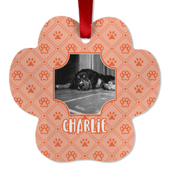 Pet Photo Metal Paw Ornament - Double Sided