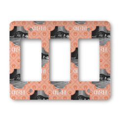 Pet Photo Rocker Style Light Switch Cover - Three Switch