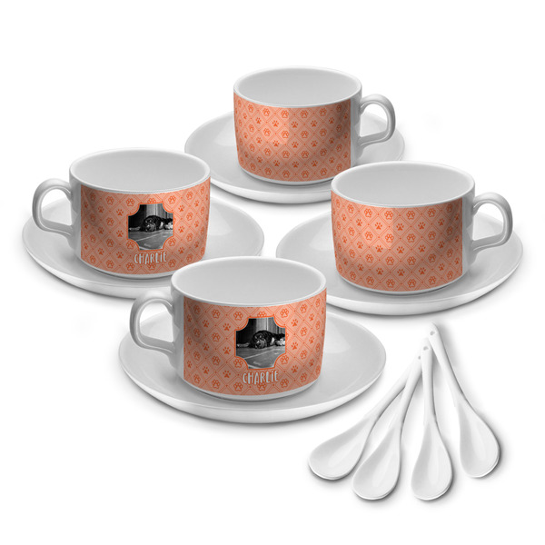 Custom Pet Photo Tea Cup - Set of 4 (Personalized)