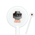 Pet Photo 5.5" Round Plastic Stir Sticks - White - Single Sided